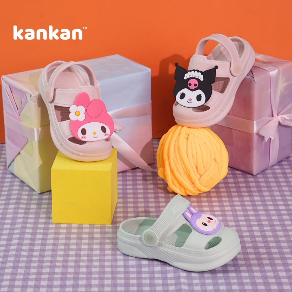 Dép Giọ Cho Bé Gái KanKanStore Sandal Có Quai Cho Bé Từ 1-5 Tuổi Êm Chân Kuromi Melody Labubu  KA41