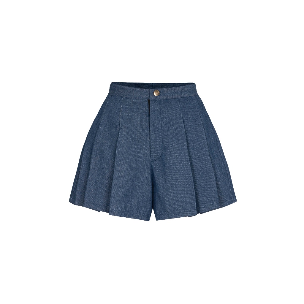 Orli Label | Aria Short | Quần xếp ly Jean Xanh/Đen