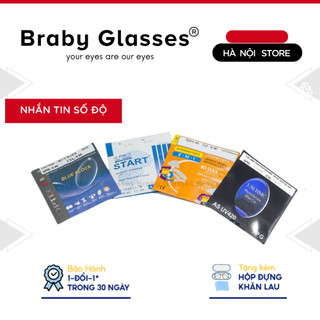 Mắt kính cận, viễn, lão, loạn Braby Glasses tròng kính lọc ánh sáng xanh, đổi màu ra nắng, chống uv