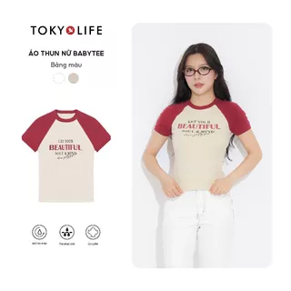 Áo croptop nữ babytee TOKYOLIFE phối màu thời trang 40003538