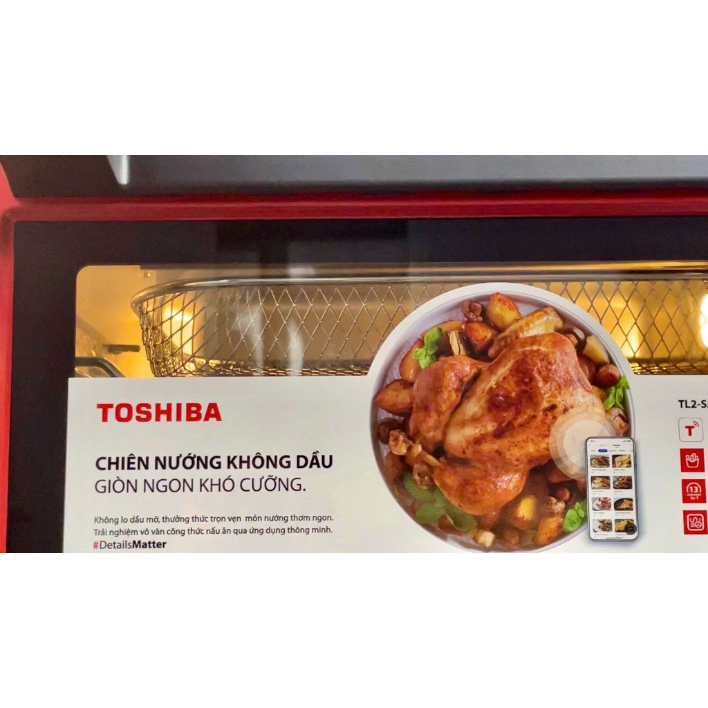 Lò chiên không dầu Toshiba TL2-SAC25GZC 25L - Công nghệ chiên 3D - Bảo hành chính hãng 12 tháng
