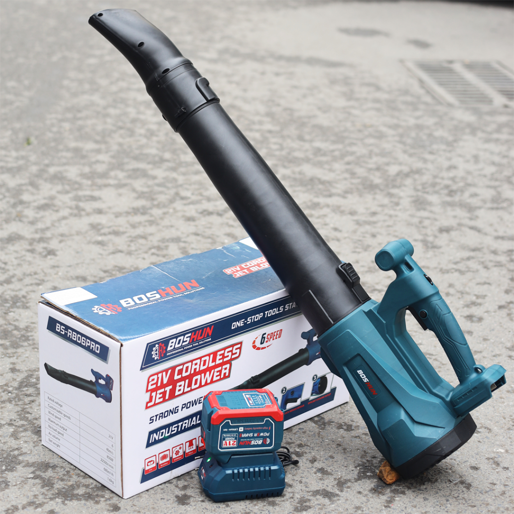 [Chính Hãng] Máy Thổi Lá Bossun BS-RB680M Chuyên Thổi Lá, Rác, Bụi 6 tốc độ 12 Cánh Kèm 2 Ống Thổi