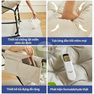 Ghế Bập Bênh Thư Giãn Ghế Lười Sofa Đọc Sách Đệm Êm Ghế Ban Công Phòng Khách Phong Cách Bắc Âu