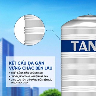 [GIAO MIỀN BẮC] Bồn nước inox Tân Á Đứng (500D, 1000D, 1500D, 2000D), Sus 304 - Chính hãng, Bảo hành 12 năm