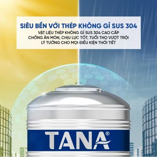 [GIAO MIỀN BẮC] Bồn nước inox Tân Á Đứng (500D, 1000D, 1500D, 2000D), Sus 304 - Chính hãng, Bảo hành 12 năm