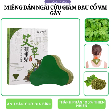 [12 miếng] Hộp 12 Miếng Dán Ngải Cứu Vai Gáy Giảm Đau Cổ Vai Gáy, Thải Độc