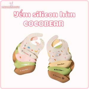 Yếm Ăn Dặm Cocobear Tootie Có Máng Hứng, Yếm Tootie Ăn Dặm Phong Cách Hàn Quốc Chống Thấm Dễ Vệ Sinh