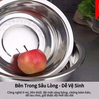 Thau 50CM Inox Cao cấp Chubby Chef Size lớn Trộn Bột Rửa Rau Củ Trái Cây Vo gạo Tiện lợi dễ sử dụng An toàn sức khỏe