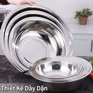 Thau 50CM Inox Cao cấp Chubby Chef Size lớn Trộn Bột Rửa Rau Củ Trái Cây Vo gạo Tiện lợi dễ sử dụng An toàn sức khỏe