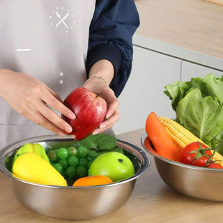 Thau 50CM Inox Cao cấp Chubby Chef Size lớn Trộn Bột Rửa Rau Củ Trái Cây Vo gạo Tiện lợi dễ sử dụng An toàn sức khỏe