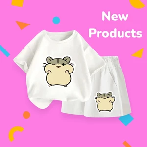 Bộ Cộc Tay Cotton Cho Bé – Hình Chuột Hamster Béo Dễ Thương, Mặc Mùa Hè Thoáng Mát (M 231)