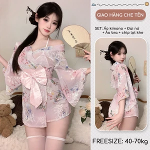 Áo ngủ kiểu kimono nữ áo choàng ngủ geisha Nhật Bản