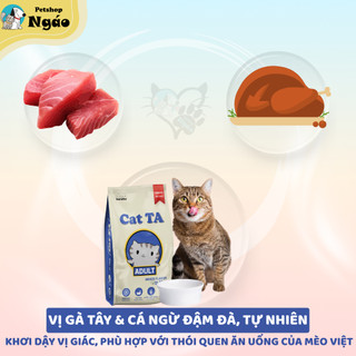 Thức Ăn Hạt Cho Mèo Cat TA Vị Gà Tây Cá Ngừ Gói 360g Công Nghệ Hàn Quốc Hạt Trái Tim
