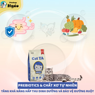 Thức Ăn Hạt Cho Mèo Cat TA Vị Gà Tây Cá Ngừ Gói 360g Công Nghệ Hàn Quốc Hạt Trái Tim