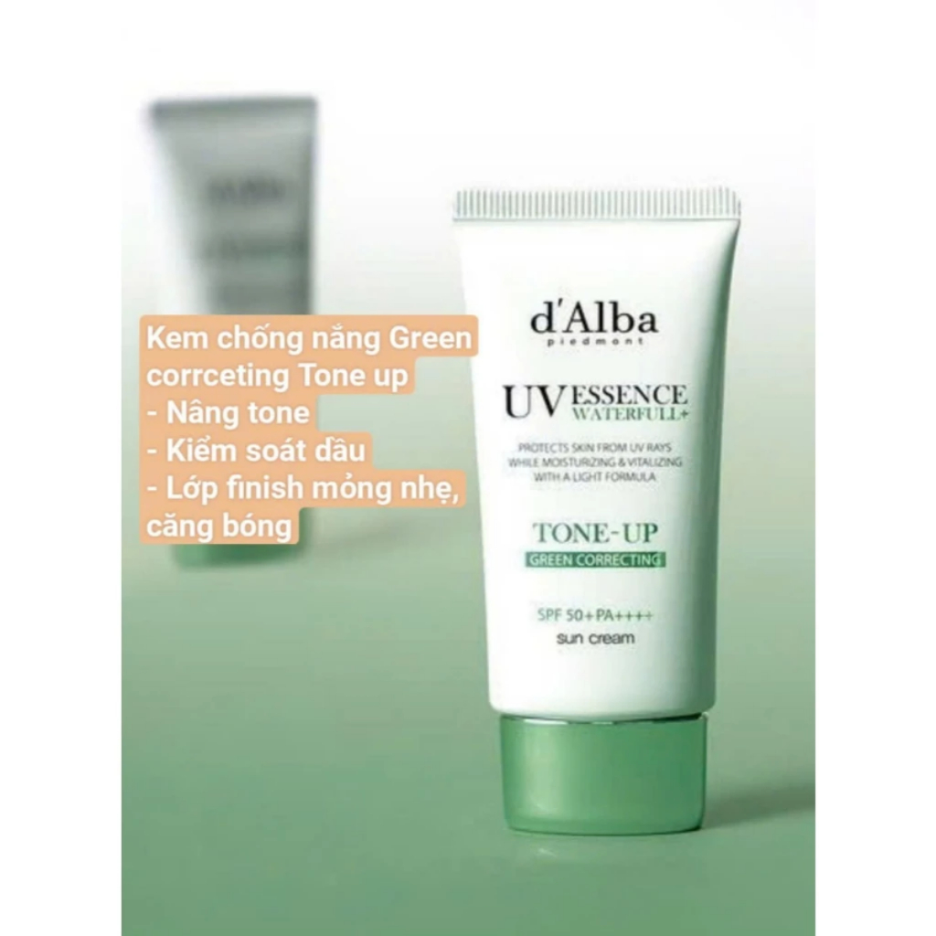 Kem chống nắng d Alba Waterfull Tone-Up Purple/Pink/Green/Vita C Correcting Sun Cream SPF50+ PA++++ 35ml/50ml Torriden