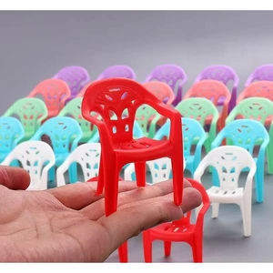 Mô hình ghế nhựa quán ăn, trà đá cafe phiên bản mini trang trí nhà búp bê, tiểu cảnh, DIY