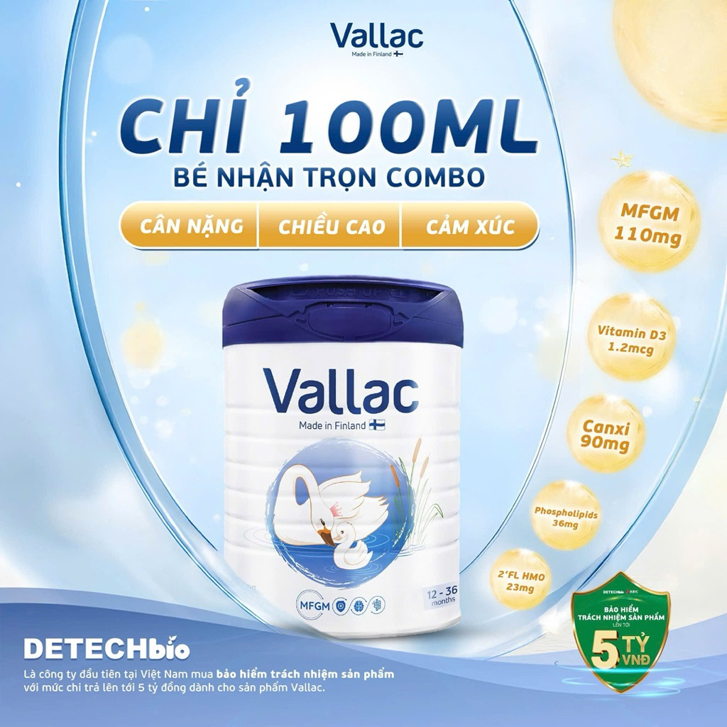 Sữa Vallac đủ số 1-2-3 cho bé phát triển toàn diện