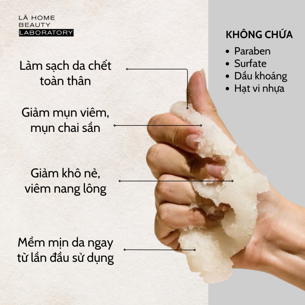 [Mẫu Thử] Tẩy Tế Bào Chết Cơ Thể giảm mụn giảm thâm sạm Lá Home Laboratory 50g