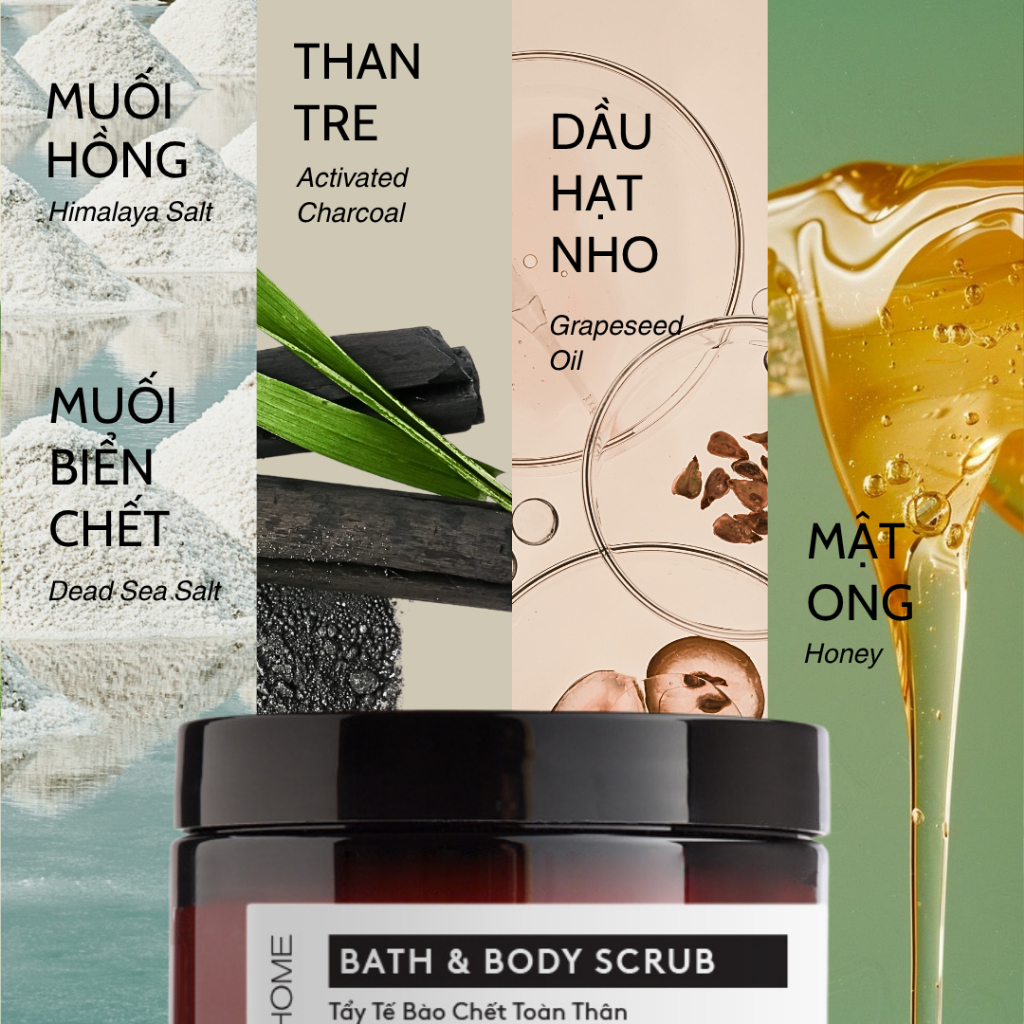 [Mẫu Thử] Tẩy Tế Bào Chết Cơ Thể giảm mụn giảm thâm sạm Lá Home Laboratory 50g