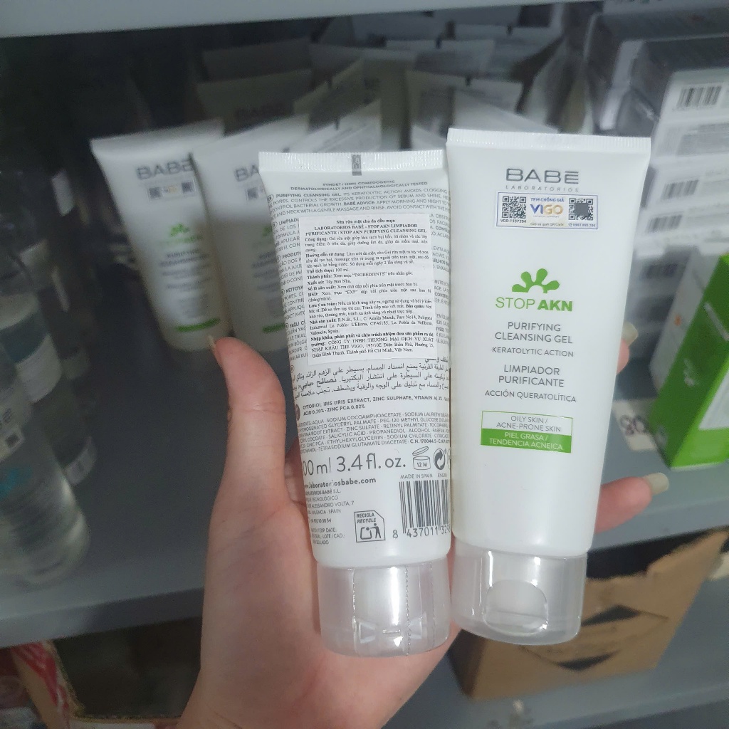 [HÀNG CÓ SẴN] Gel rửa mặt LABORATORIOS BABÉ Stop Akn Purifying Cleansing Gel dành cho da dầu mụn Babe 100ml/200ml