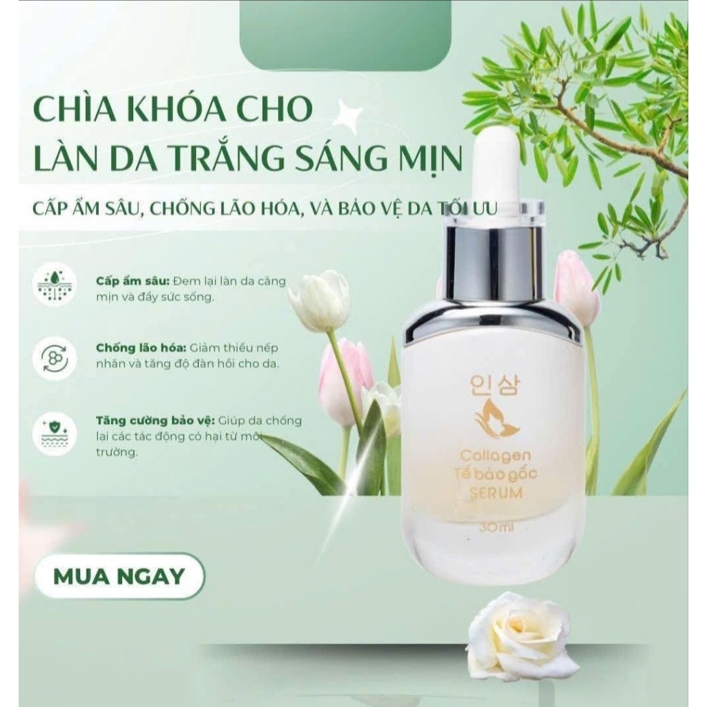 Chính Hãng Serum Tế Bào Gốc Mộc Nhân Nâng Cơ Trẻ hóa Mờ Thâm Sạm Nếp Nhăn Trắng sáng da
