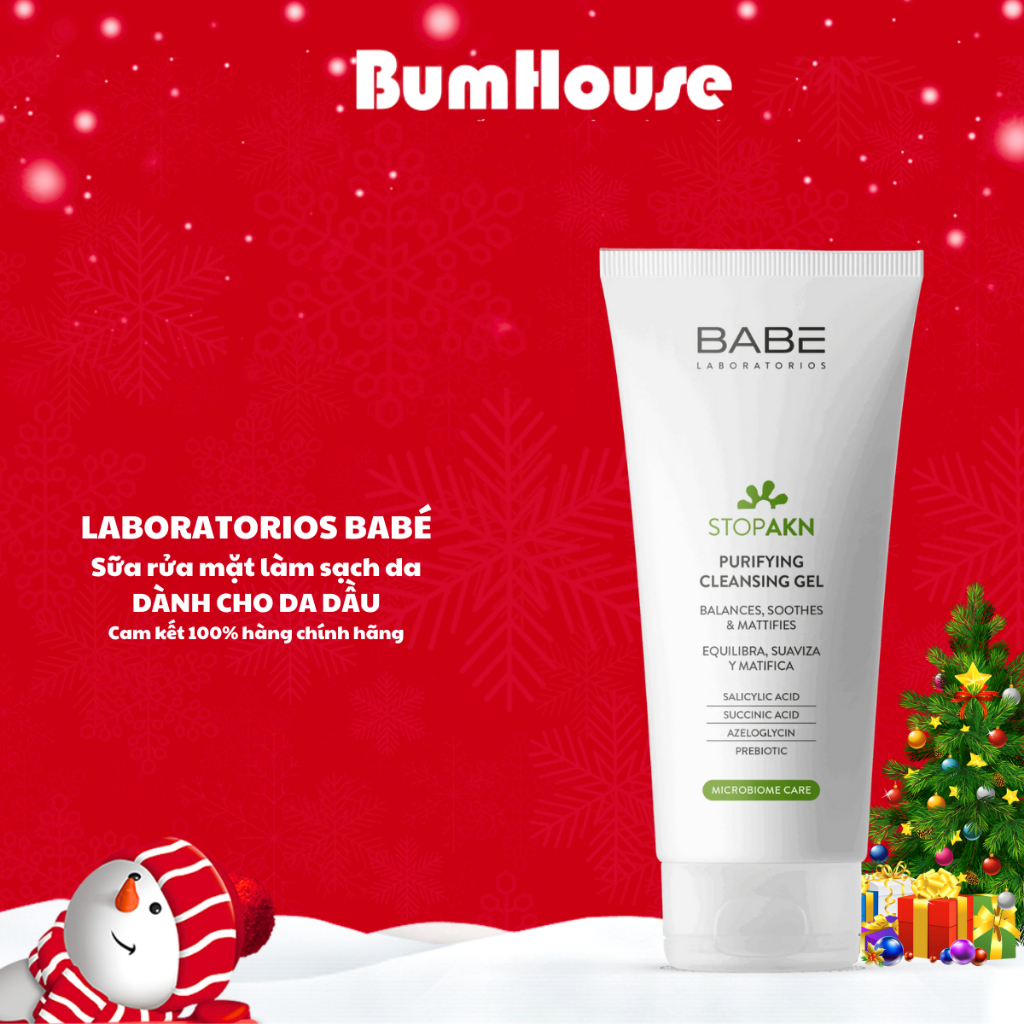 [CÓ sẴN] rửa mặt BABE Stop Akn Purifying Cleansing Gel Giảm Giảm Dầu Phù Hợp Da Dầu Mụn 200ml