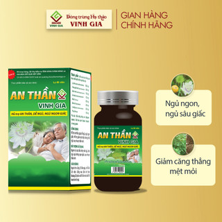 Viên Uống An Thần VINH GIA giúp Hỗ Trợ Ngủ Ngon Giảm Căng Thẳng Mệt Mỏi Căng Thẳng Thần Kinh Hộp 60v