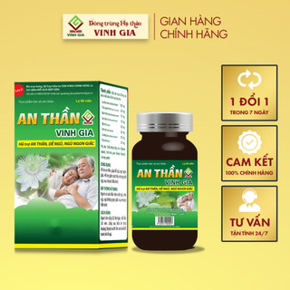 Viên Uống An Thần VINH GIA giúp Hỗ Trợ Ngủ Ngon Giảm Căng Thẳng Mệt Mỏi Căng Thẳng Thần Kinh Hộp 60v