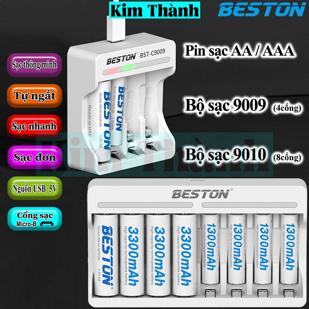 Bộ sạc BESTON C9009/C9010,pin sạc BESTON AA3300mAh,AAA1300mAh,pin sạc 1 ...