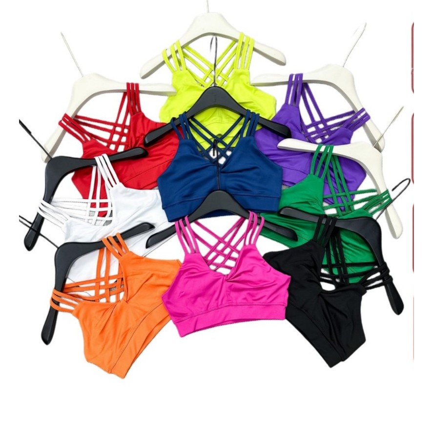 Áo áo bra đan dây, Tặng mút tập gym, yoga, áo tập erobic, zumba, co dãn 4 chiều mịn mát (TS)