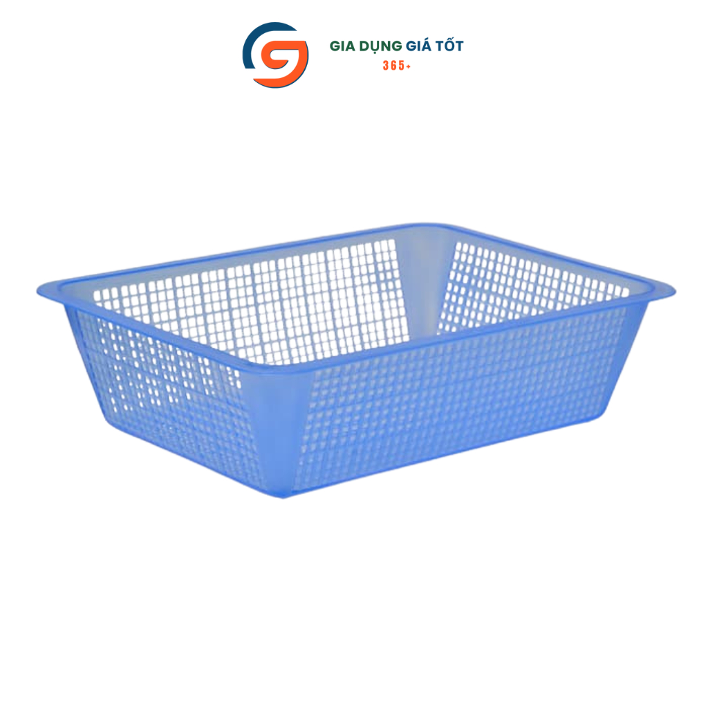 Rổ nhựa đựng rau sống, rau lẩu Song Long - rổ nhựa chữ nhật 36cm tiện lợi đựng rau củ quả, trái cây