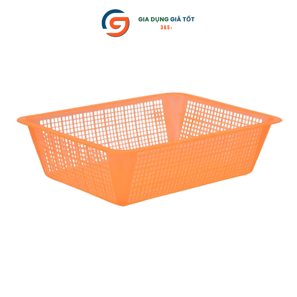 Rổ nhựa đựng rau sống, rau lẩu Song Long - rổ nhựa chữ nhật 36cm tiện lợi đựng rau củ quả, trái cây