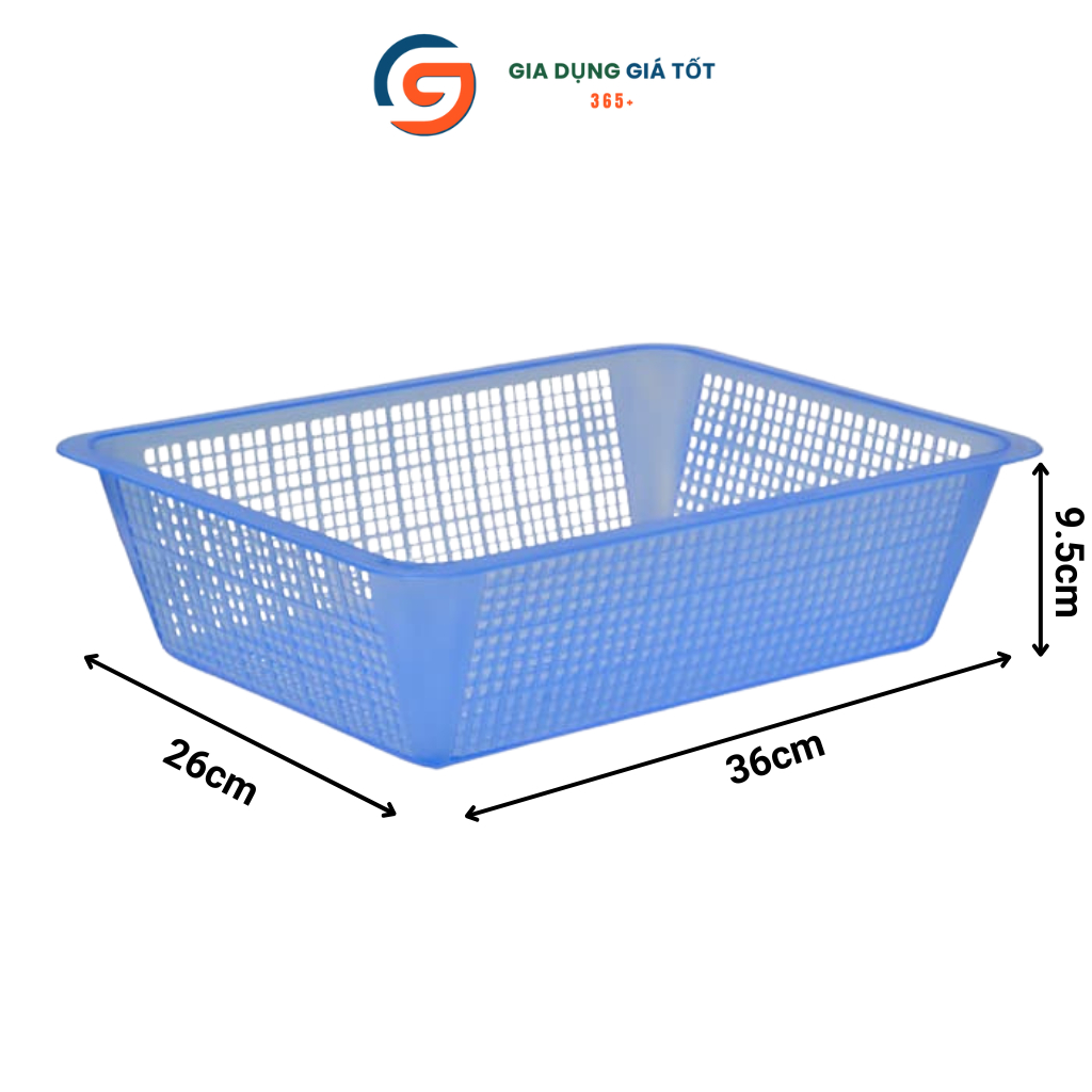 Rổ nhựa đựng rau sống, rau lẩu Song Long - rổ nhựa chữ nhật 36cm tiện lợi đựng rau củ quả, trái cây