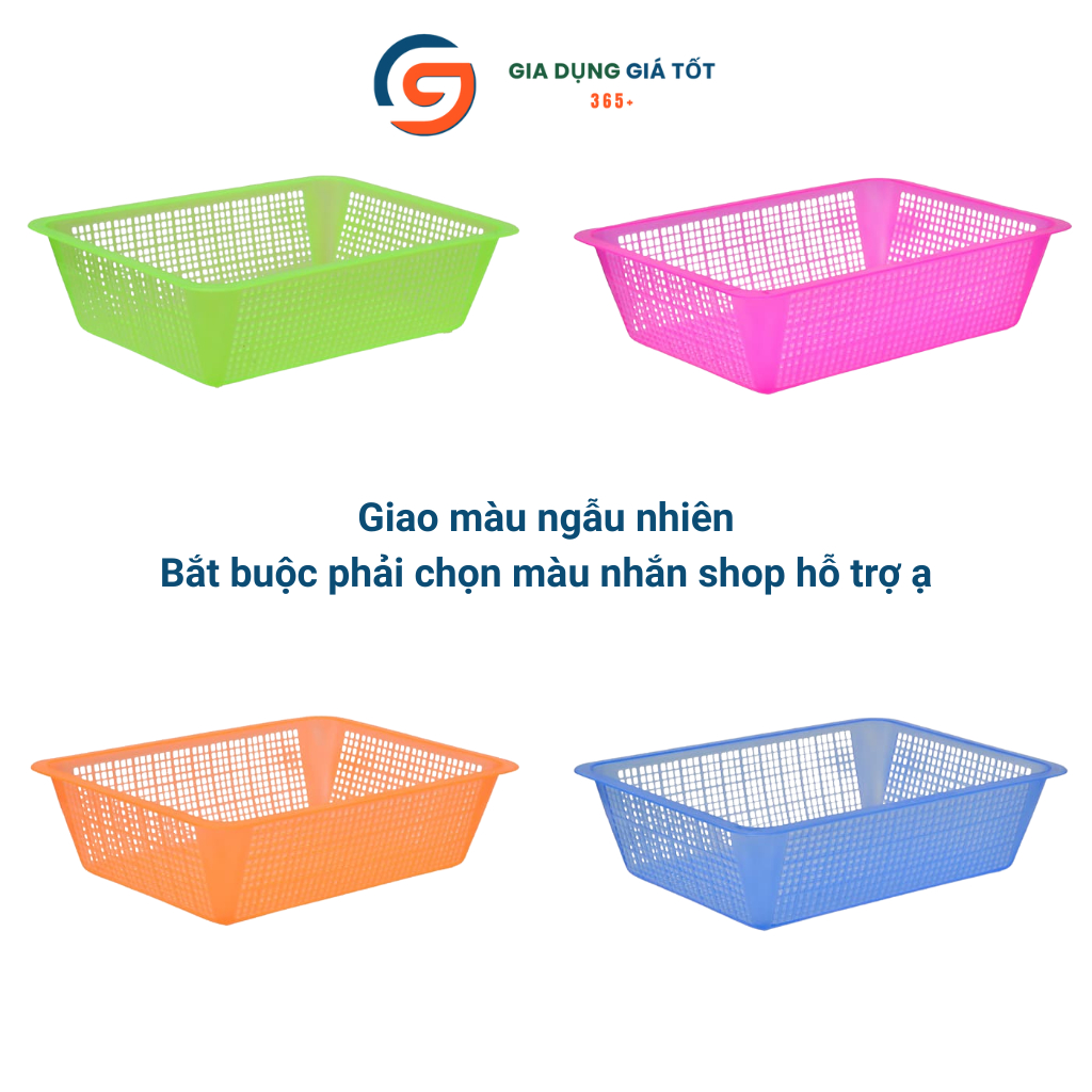 Rổ nhựa đựng rau sống, rau lẩu Song Long - rổ nhựa chữ nhật 36cm tiện lợi đựng rau củ quả, trái cây