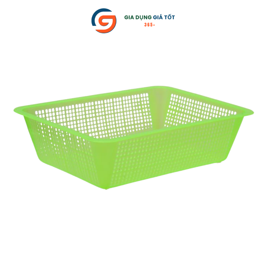Rổ nhựa đựng rau sống, rau lẩu Song Long - rổ nhựa chữ nhật 36cm tiện lợi đựng rau củ quả, trái cây