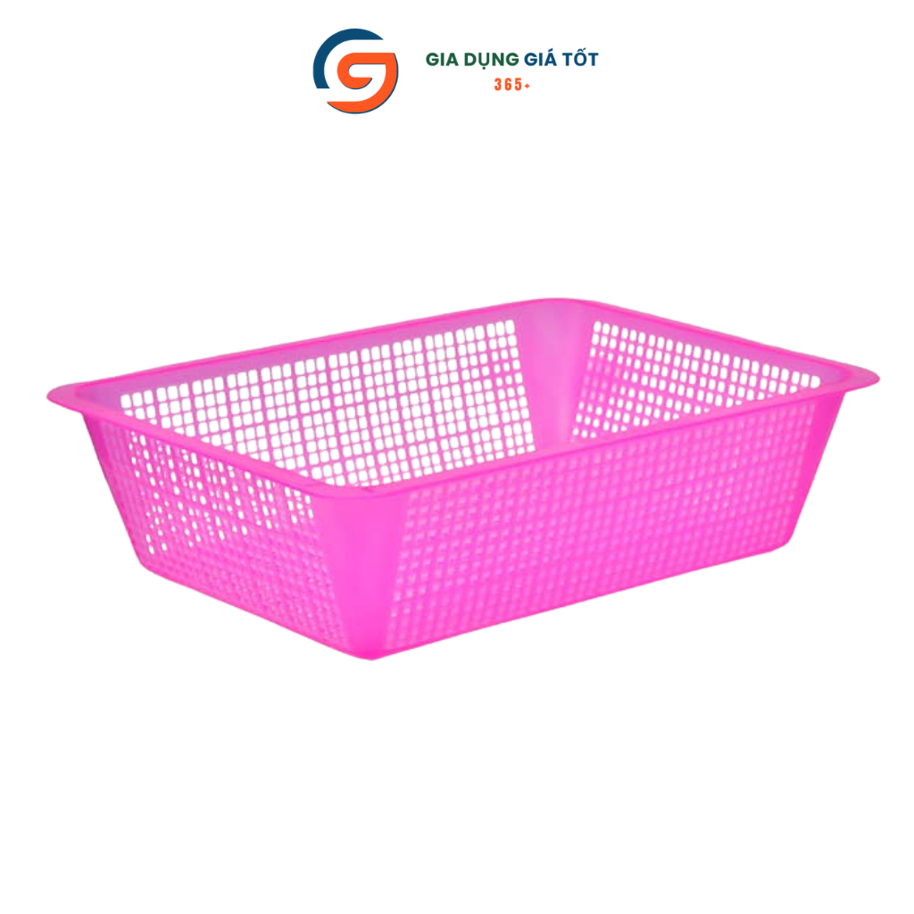 Rổ nhựa đựng rau sống, rau lẩu Song Long - rổ nhựa chữ nhật 36cm tiện lợi đựng rau củ quả, trái cây