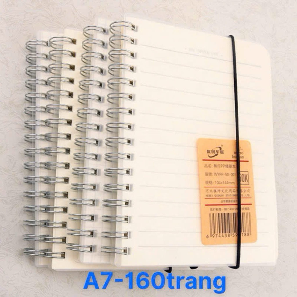 Sổ A7 Lò Xo Bìa Nhựa 160 trang kích thước 7,5cm x 10,5cm | Shopee Việt Nam