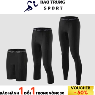 Combo Quần áo giữ nhiệt Nam, bộ quần áo giữ nhiệt Procombat co dãn 4 chiều, tập gym,đá bóng,chạy bộ