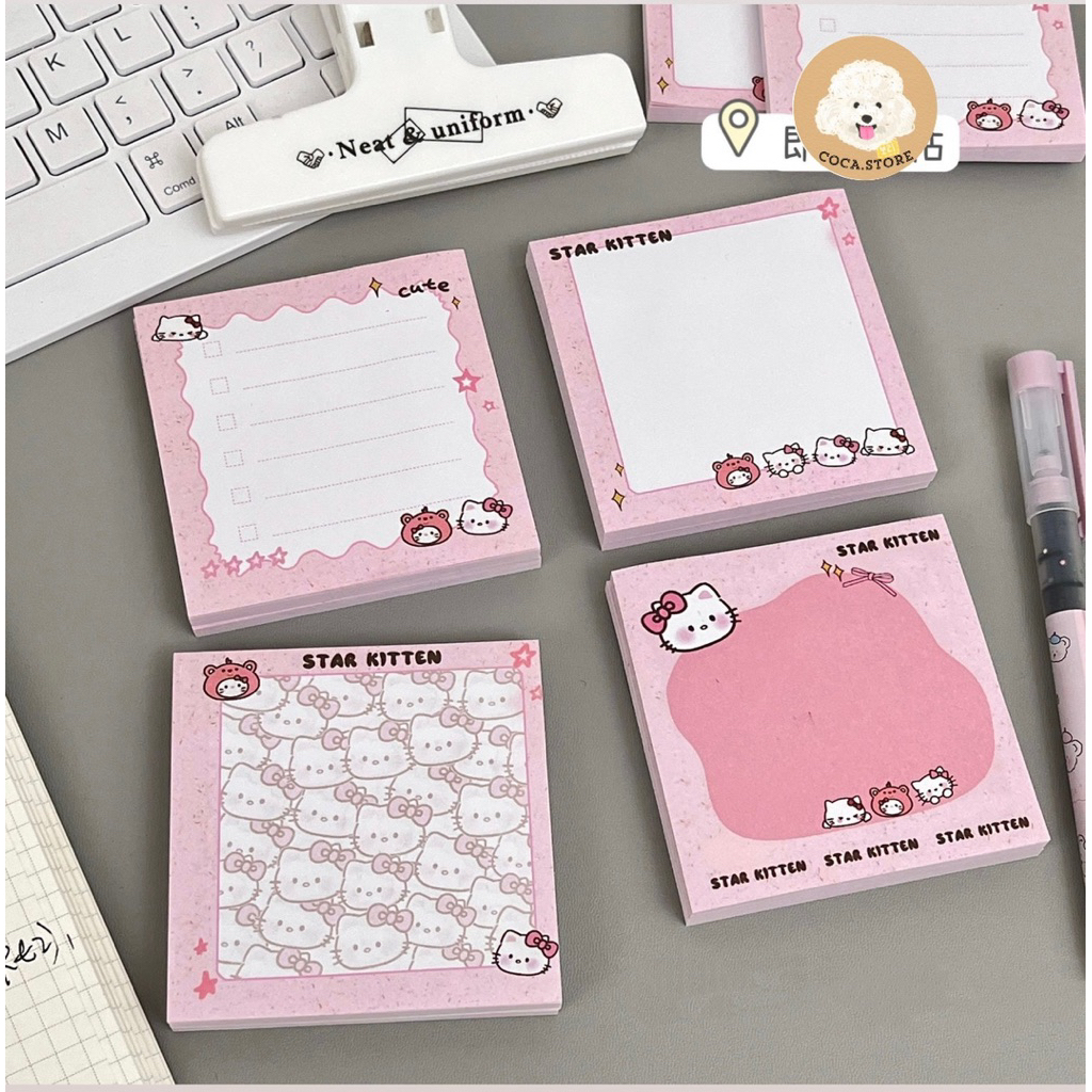 [CÓ KEO] Tập 50 giấy note hello kitty , capybara , giấy ghi chú tiện ...