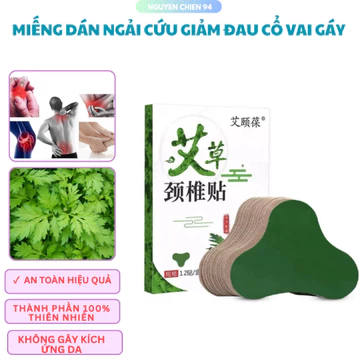 [12 miếng] Hộp 12 Miếng Dán Ngải Cứu Cổ Gáy Giảm Đau Cổ Vai Gáy, Thải Độc-nguyen