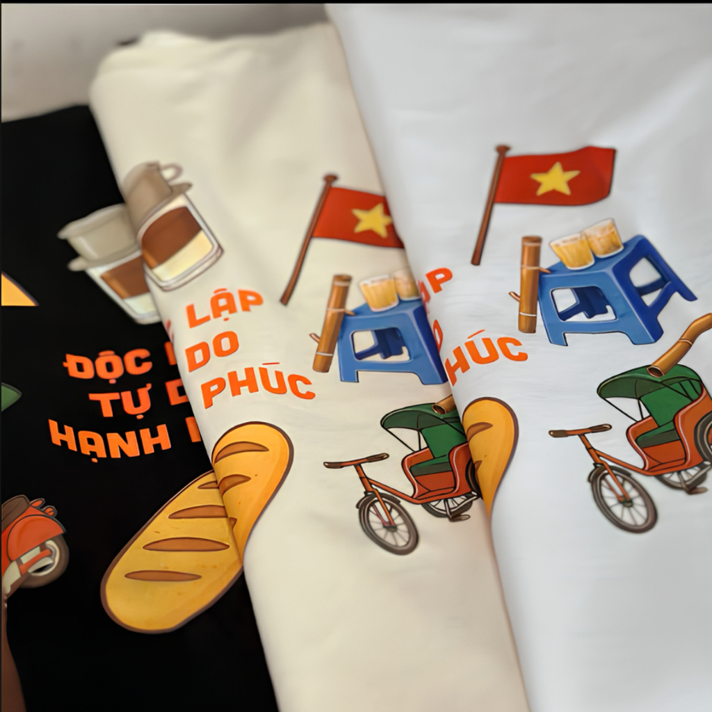 [ÁO THUN ĐỘC LẬP] Áo Thun Unisex In Chữ Việt Nam Độc Lập Hạnh Phúc Kỷ Niệm Ngày Quốc Khánh Chất Vải Cotton 100% Đẹp