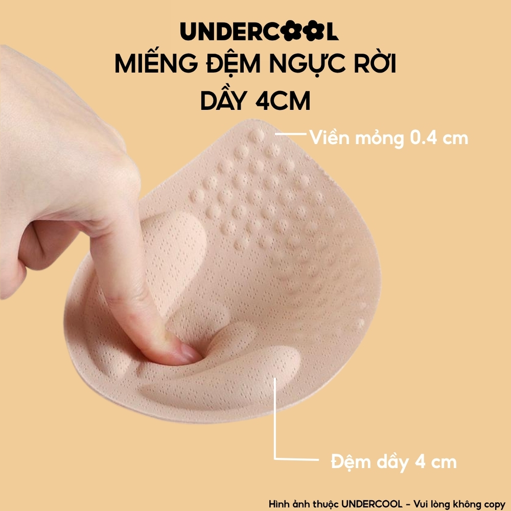 Đôi Đệm Mút Áo Bra UNDERCOOL Hình Tim Dày 4cm Nâng Độn Ngực Cúp Tròn Căng Tròn Tự Nhiên – Mút Lót Áo Ngực DT28