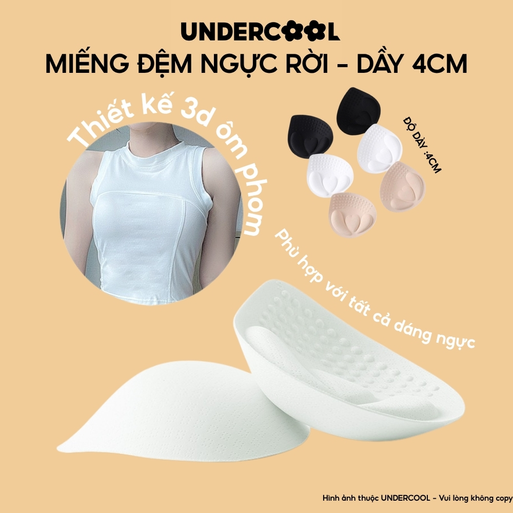 Đôi Đệm Mút Áo Bra UNDERCOOL Hình Tim Dày 4cm Nâng Độn Ngực Cúp Tròn Căng Tròn Tự Nhiên – Mút Lót Áo Ngực DT28