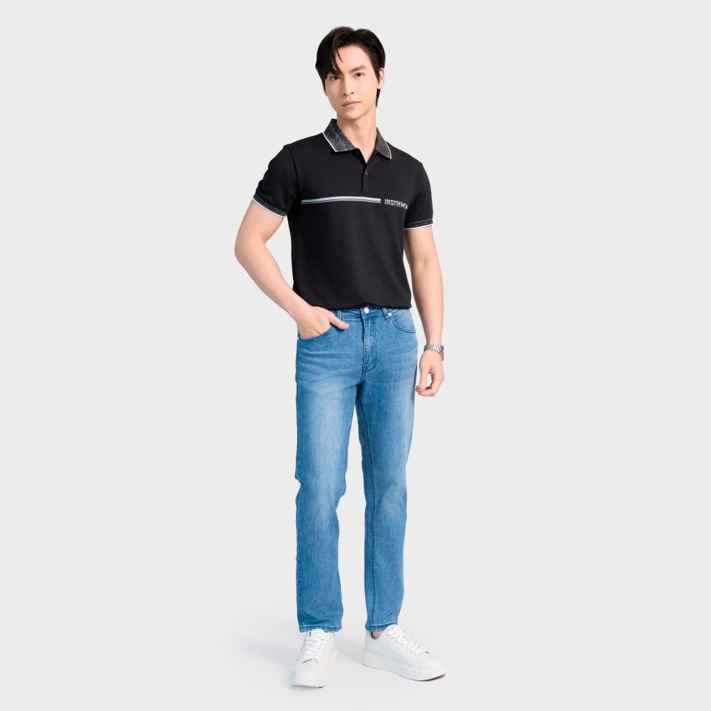 Áo Polo Nam tay ngắn Insidemen Dáng Slim Fit Ôm Vừa Recycle Polyester thân thiện môi trường IPS126AS2