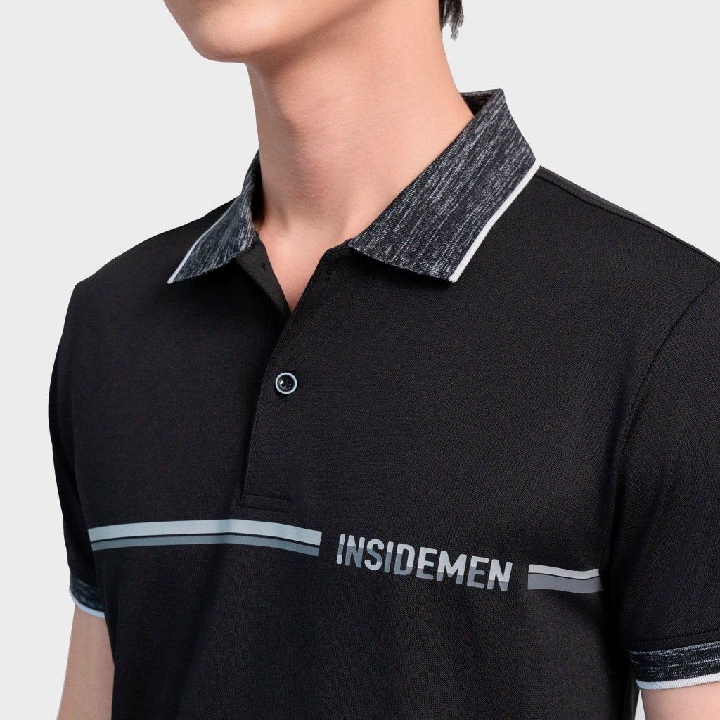 Áo Polo Nam tay ngắn Insidemen Dáng Slim Fit Ôm Vừa Recycle Polyester thân thiện môi trường IPS126AS2