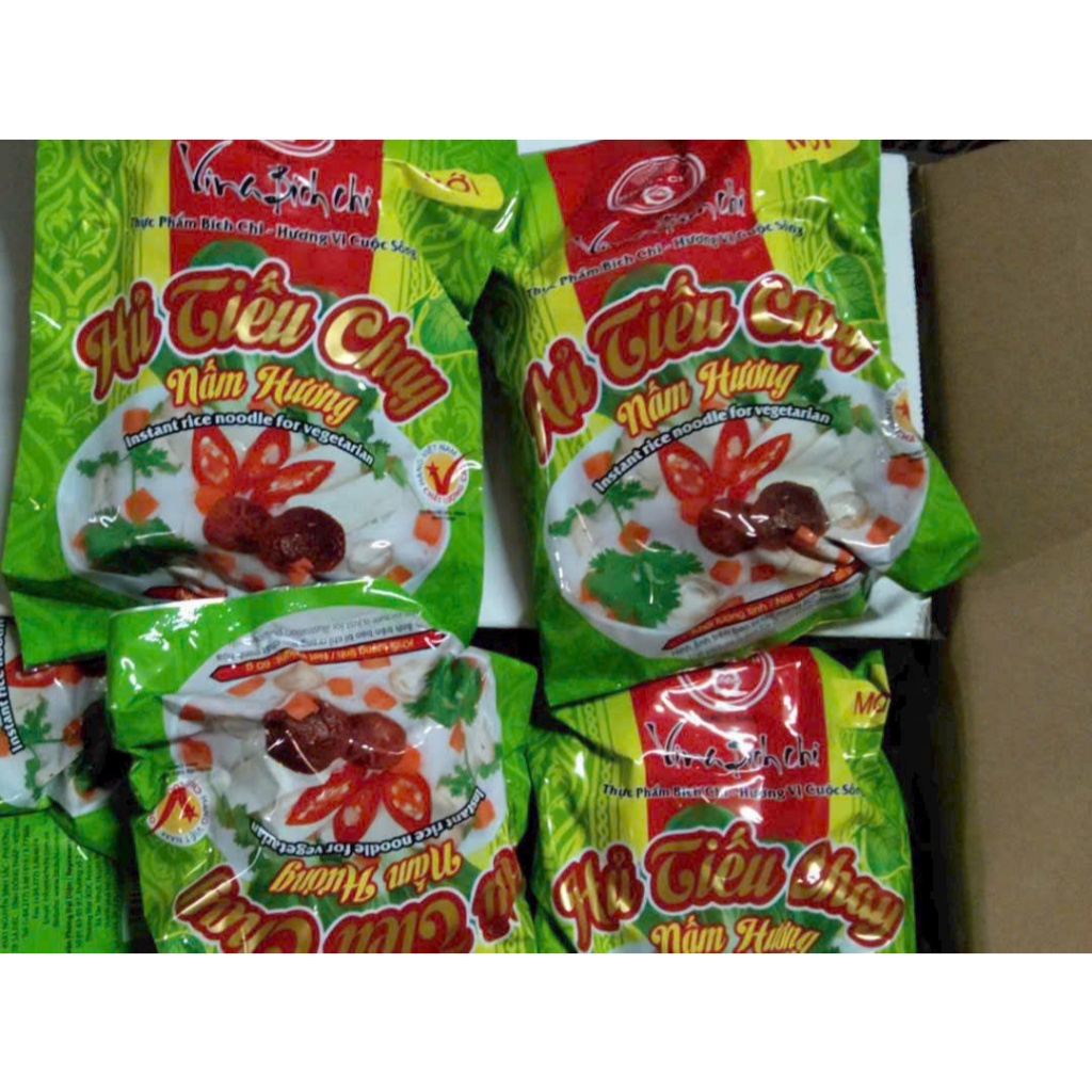 Thùng 30 gói Hủ Tiếu Chay ăn liền hiệu Bích Chi 60gr x 30 gói