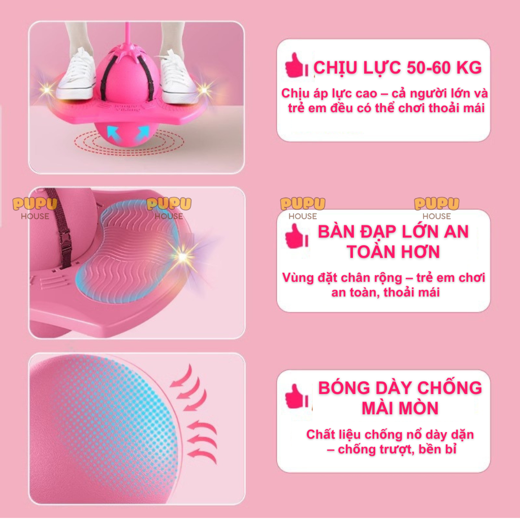 Bóng Nhảy Tăng Chiều Cao Bóng Nảy Bóng Nhẩy Bóng Nhún Cao Su Đàn Hồi Phát Triển Chiều Cao - Đồ Chơi PUPU HOUSE