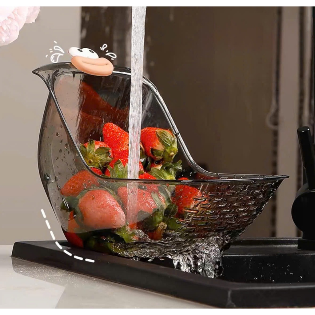 rổ rửa rau,quả tích hợp lỗ thoát nước.giỏ nghiêng 2 mặt