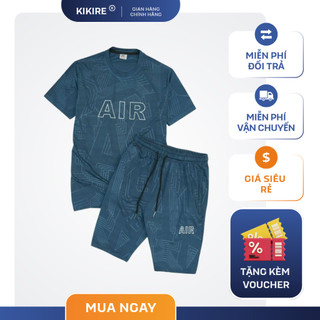 Bộ Quần Áo Thể Thao Nam AIR Chất Thun Lạnh Co Giãn Thấm Hút Mồ Hôi Vải Thun Lỗ Kim Sọc Thép Cao Cấp Thoáng Khí BTTN15