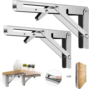 1 CẶP BẢN LỀ GẬP 90 ĐỘ GẤP GỌN - MỞ RỘNG, Giá Ke đỡ bàn gấp gọn treo tường, Ke chữ K chịu lực 80kg